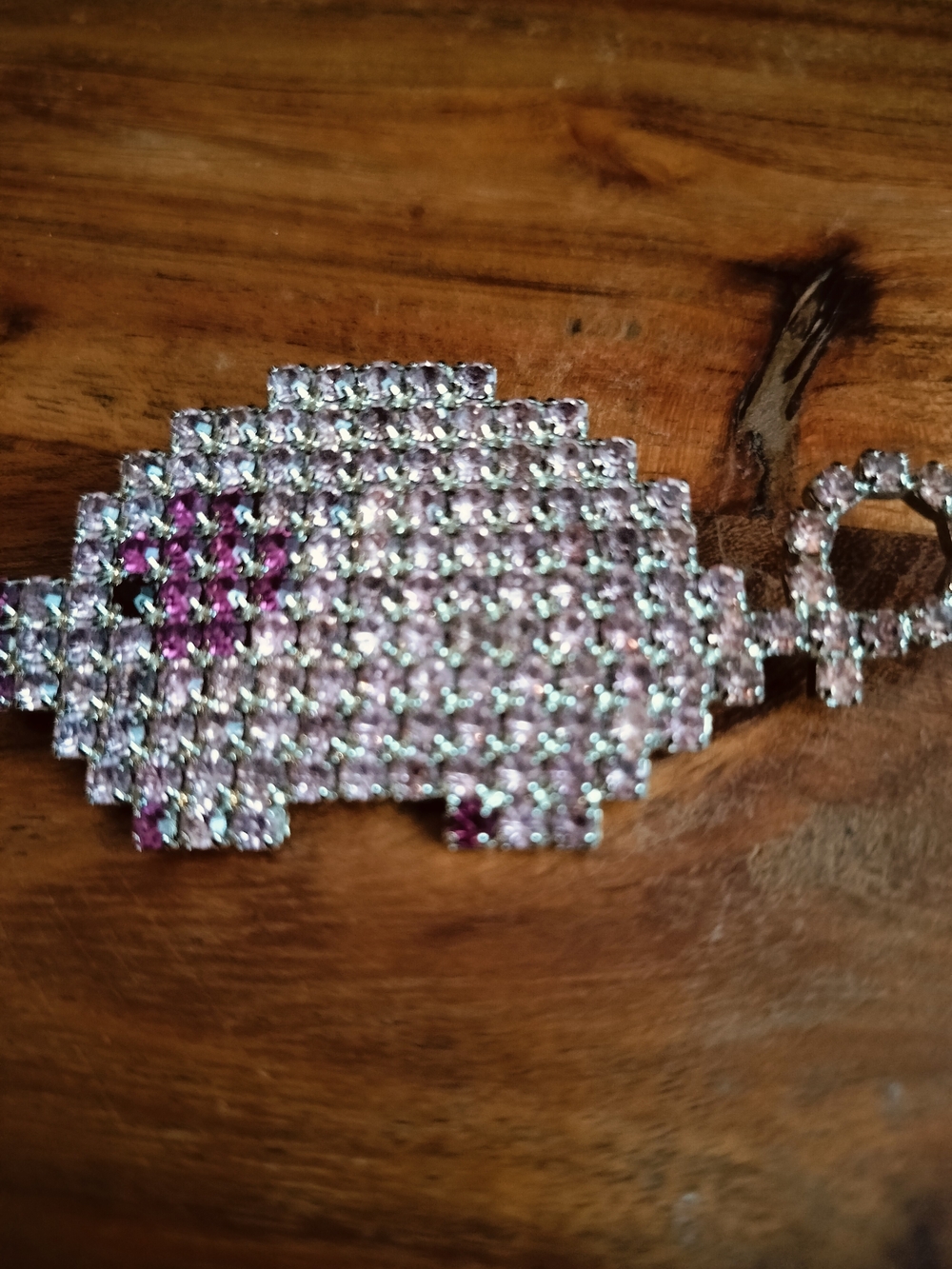 Bauer Crystal Pink Car Charm Bracelet Accent
